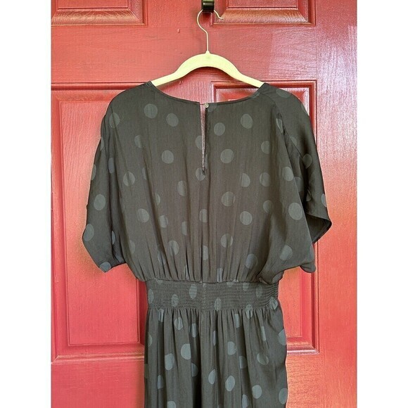 Madewell Jumpsuit Womens S Black Polka Dot Dolman Smocked Waist Wide Leg Boho - Picture 5 of 9